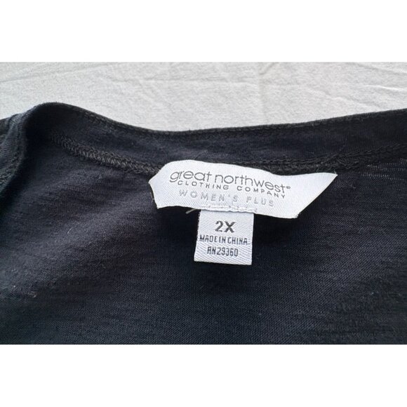 Great Northwest V-Neck Tops Womens Plus 2X Black Teal Short Sleeve T-Shirt Lot - Picture 5 of 14